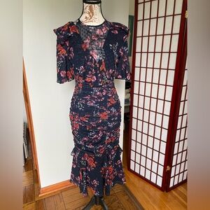 Keepsake Cocktail Dress, Navy Floral, XS